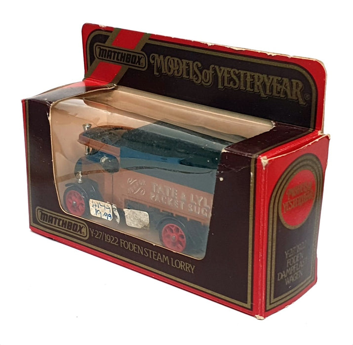 Matchbox Appx 11cm Long Diecast Y-27 - 1922 Foden Steam Lorry Tate & Lyle Brown