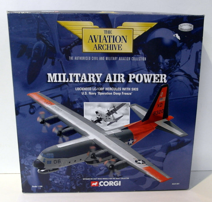 Corgi 1/144 Scale Diecast AA31301 Lockheed C-130F Hercules W/ Skis US Navy