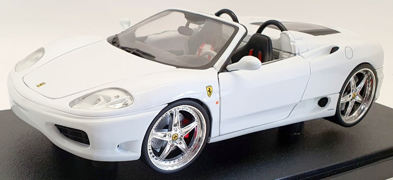 Hot Wheels 1/18 Scale Model Car C3866 - Ferrari 360 Spyder Customised - White