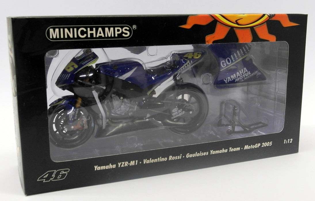 Minichamps 1/12 Scale Diecast 122 053046 Yamaha YZR-M1 Moto GP 2005 Rossi GO!!!