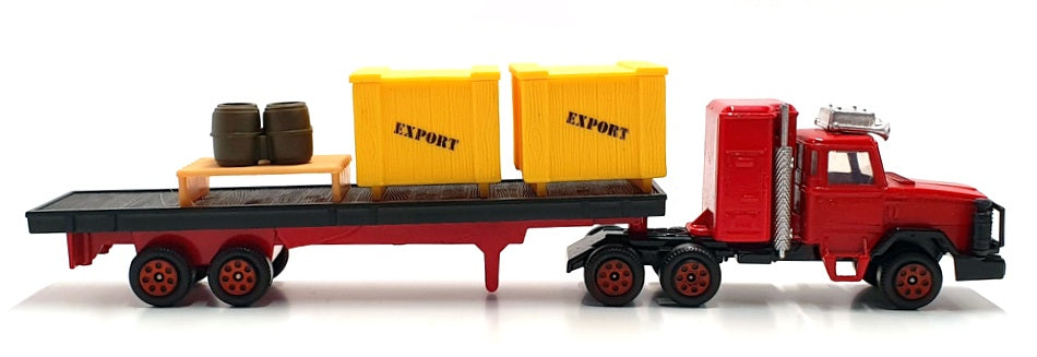 Corgi 1/64 Scale 121221A - Leyland Scammell Truck & Flatbed Trailer - Red/Black