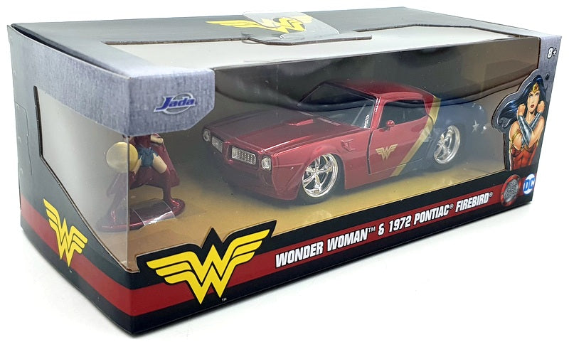 Jada 1/32 Scale 81330 - Wonder Woman Figure And 1972 Pontiac Firebird