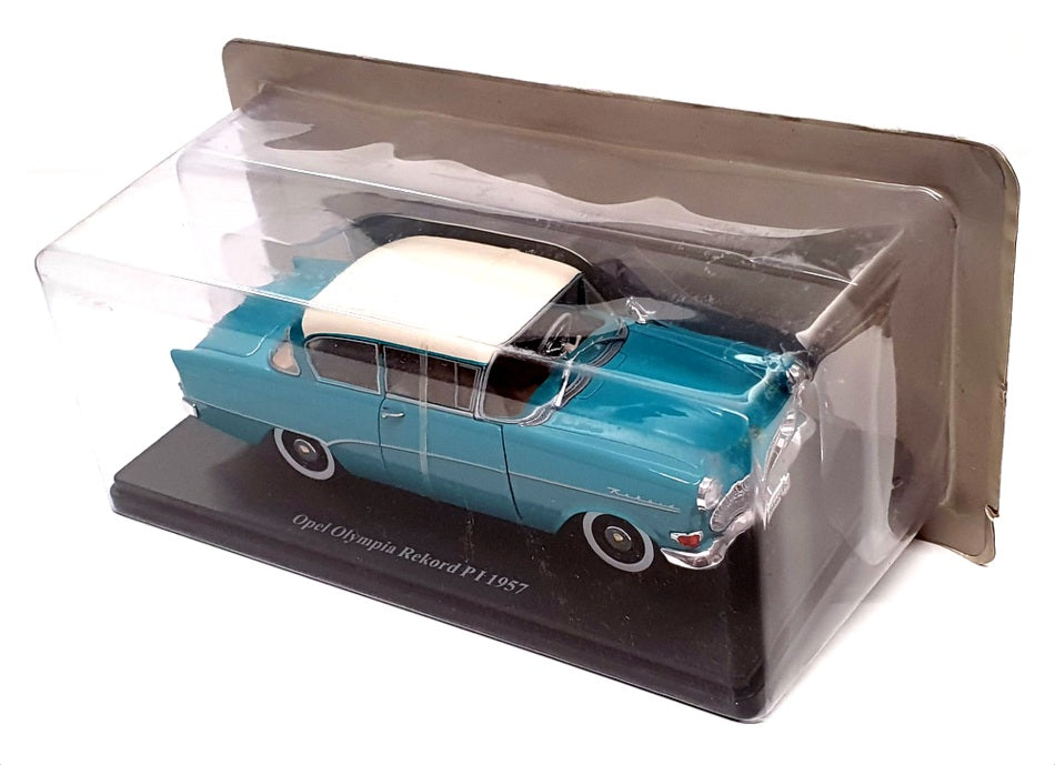 Hachette 1/24 Scale Diecast G1648002 - 1957 Opel Olympia Rekord PI - Blue/White