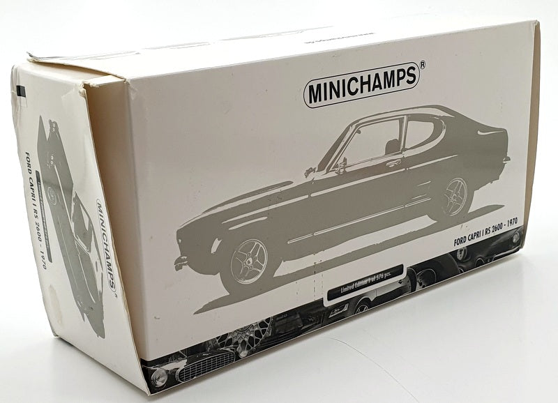 Minichamps 1/18 Scale Model 150 089078 - 1970 Ford Capri I RS 2600 - White/Black