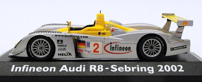 Minichamps 1/43 Scale Model Car JK20118F - Infineon Audi R8 #2 Sebring 2002