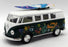 1962 VW Camper w/ Surfboard - Green - Kinsmart Pull Back & Go Metal Model Car