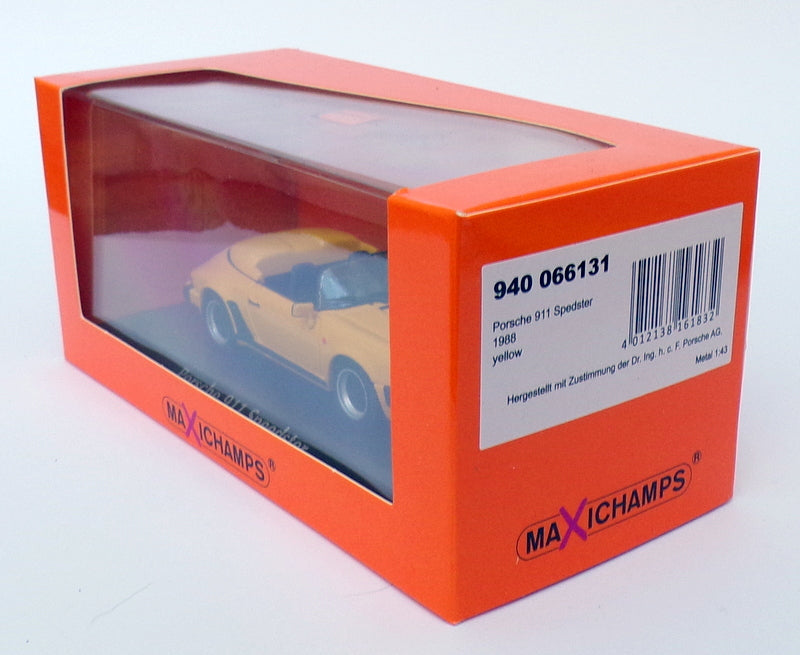 Maxichamps 1/43 Scale 940 066131 - 1988 Porsche 911 Speedster - Yellow