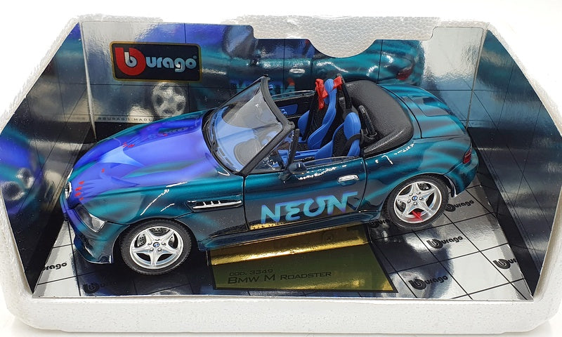Burago 1/18 scale Diecast 3349 - BMW M Roadster Lady Neon - Blue/Green