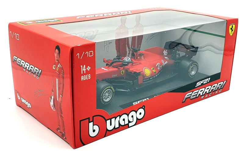 Burago 1/18 Scale Diecast 18-16809 - Ferrari F1 SF21C.Leclerc #16