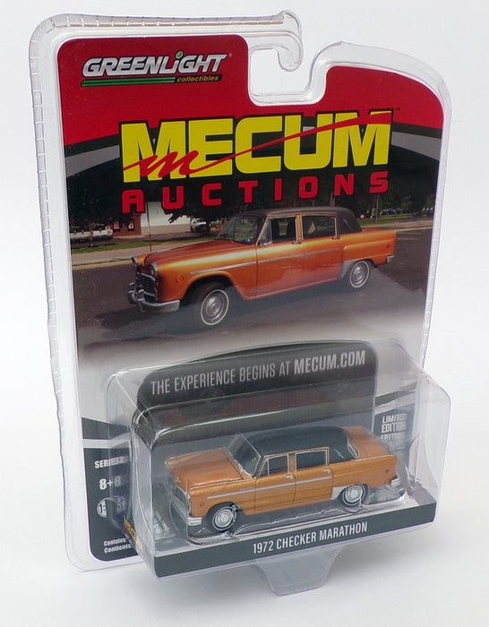 Greenlight Mecum 1/64 Scale 37190-F - 1972 Checker Marathon - Gold/Black