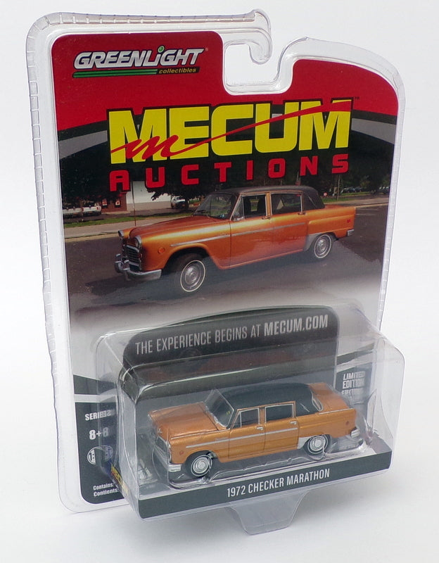 Greenlight Mecum 1/64 Scale 37190-F - 1972 Checker Marathon - Gold/Black