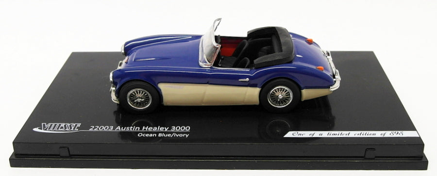 Vitesse 1/43 Scale Model Car 22003 - Austin Healey 3000 - Ocean Blue/Ivory