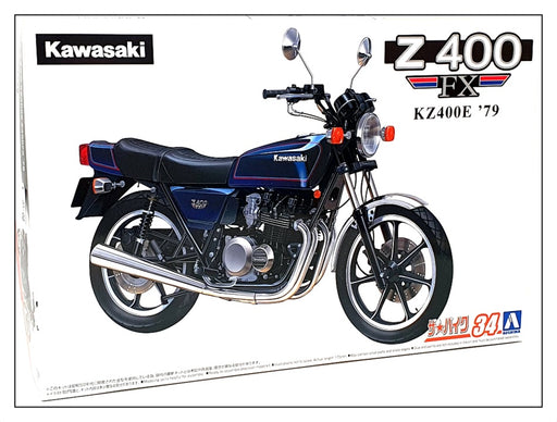 Aoshima 1/12 Scale Unbuilt Kit 063682 - 1979 Kawasaki KZ400E Z400FX  Motorbike