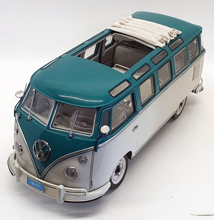Sunstar 1/12 Scale 5084 - 1962 VW Volkswagen Samba Bus - Blue/Beige Grey