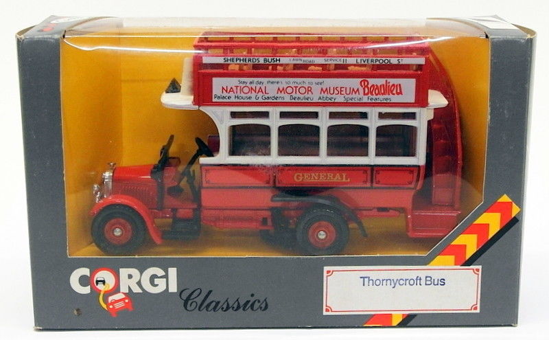 Corgi Diecast Model Bus C858/1 - Thornycroft Bus (Beaulieu) - Red