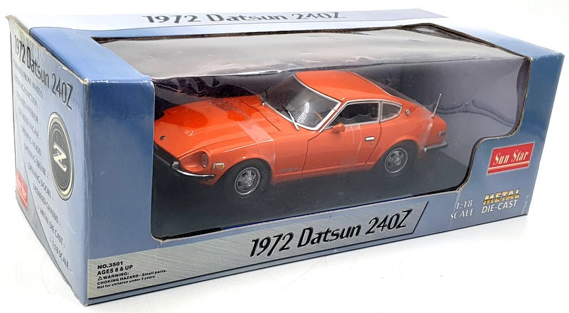 Sunstar 1/18 Scale Diecast 3501 - 1972 Datsun 240Z - Orange