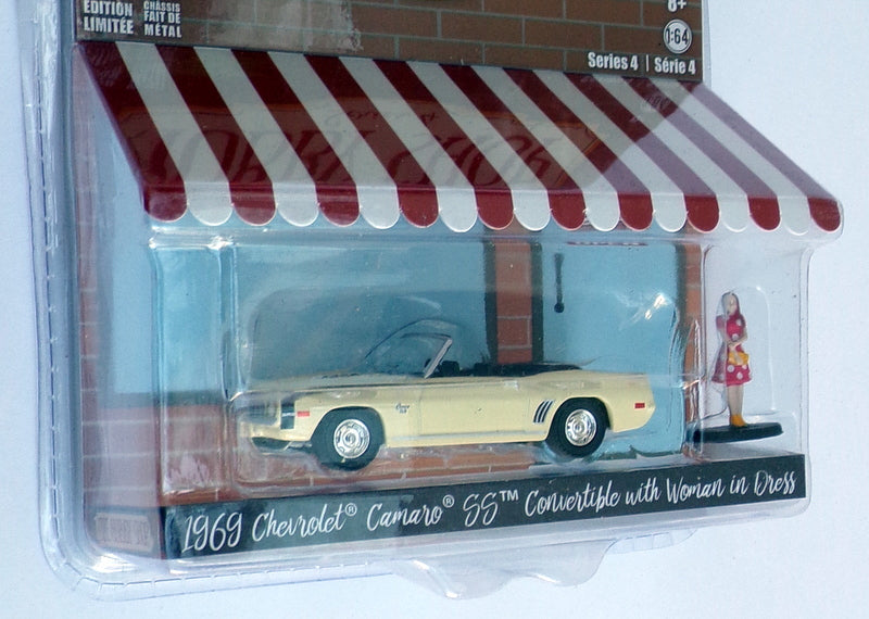 Greenlight 1/64 Scale 97040-B - 1969 Chevrolet Camaro SS Conv & Woman In Dress
