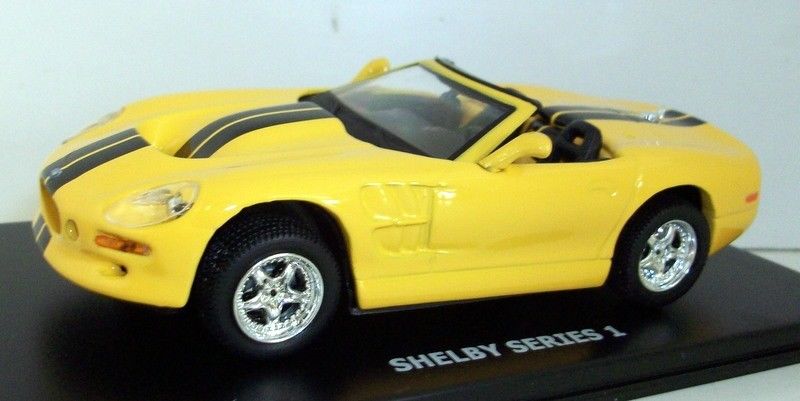 Maxi car 1/43 Scale - 20081 Shelby series 1 yellow black stripes
