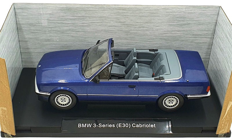 Model Car Group 1/18 Scale MCG18381 - BMW 3-Series E30 Convertible Blue Met