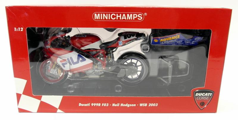 Minichamps 1/12 Scale diecast 123 031300 Ducati 999R F03 Neil Hodgson WSB 2003