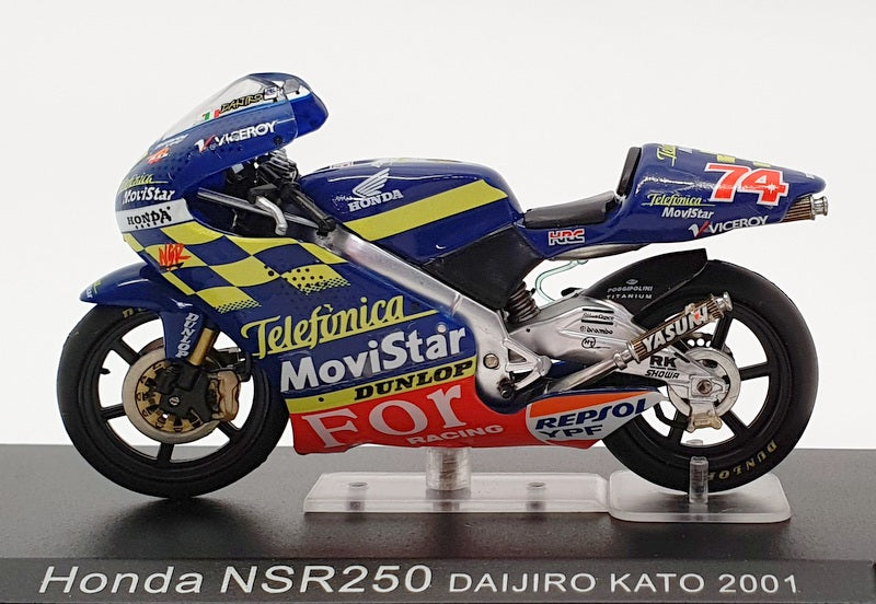 Ixo Models 1/24 Scale IB08 - Honda NSR250 - #74 D.Kato - Blue