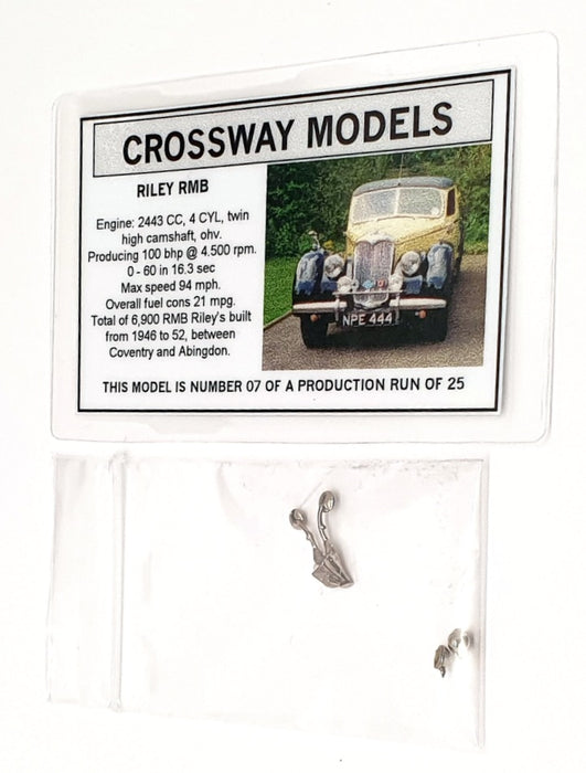 Crossway Models 1/43 Scale CMM10 - Riley RMB Saloon - Almond/Black