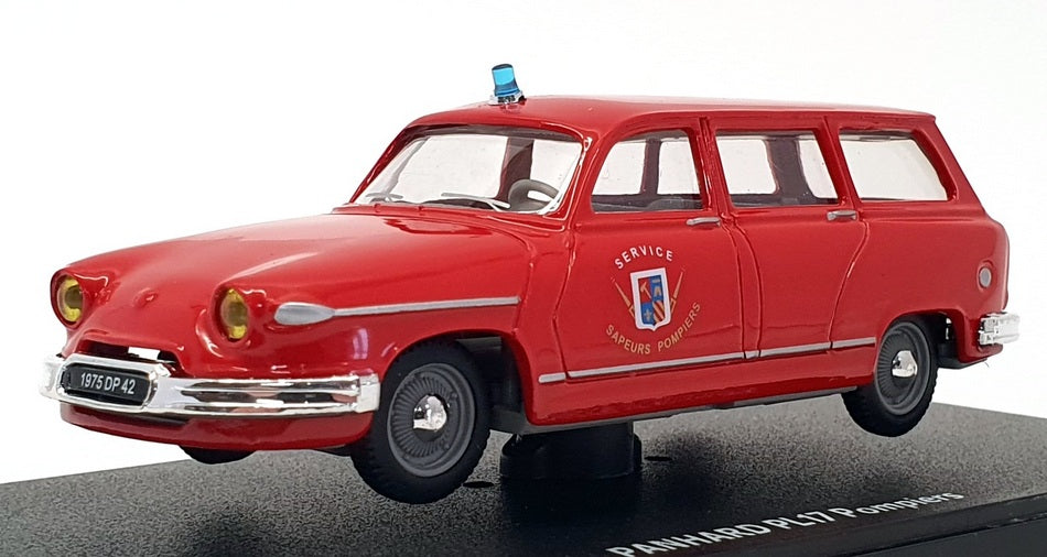 Miniature Eligor 1/43 Panhard PL17 Pompiers – Rouge – Diecast – Occasion