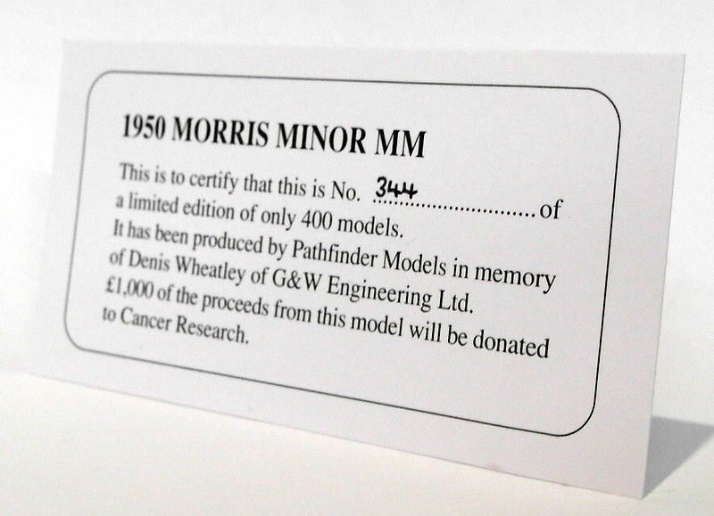 Pathfinder G&W Eng 1/43 Scale GWE1A -1950 Morris Minor MM 1 Of 400 Black - #1