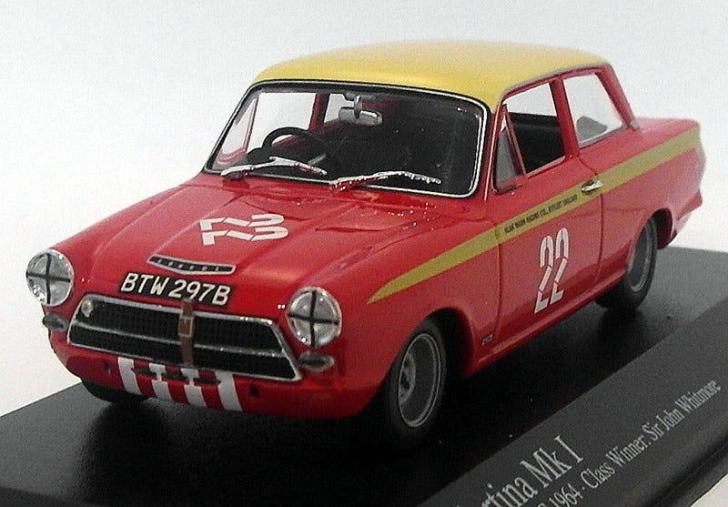 Minichamps 1/43 Scale 400648222 Lotus Cortina Mk1 Budapest ETCC 1964 J.Whitmore