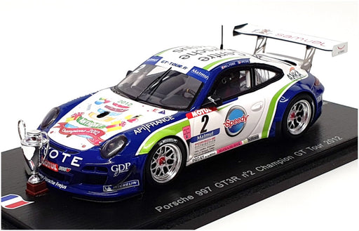 Spark 1/43 Scale SF048 - Porsche 997 GT3R #2 Champion GT Tour 2012 - Blue/White
