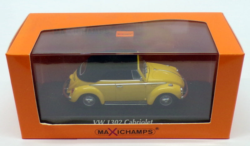 Maxichamps 1/43 Scale 940 055030 - 1970 VW 1302 Cabriolet - Yellow