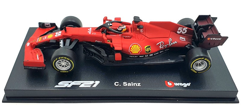 Burago 1/43 Scale 18-36828 - F1 Ferrari SF21 - #55 C.Sainz