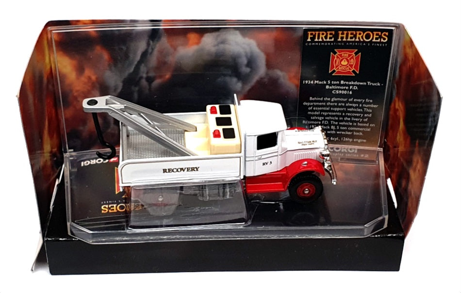 Corgi 9cm Long Diecast CS90016 - Mack Breakdown Truck - White/Red