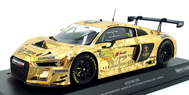 Minichamps 1/18 Scale 155 161185 - Audi R8 LMS M.Lee FIA GT Cup 2016 - Gold