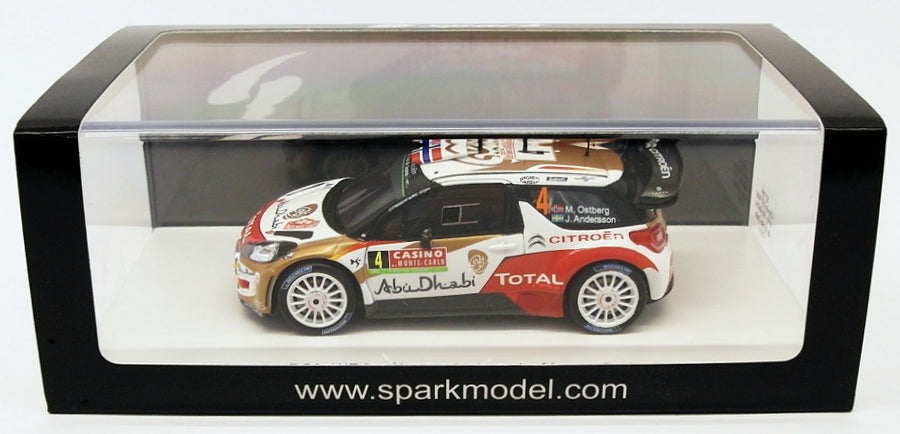 Spark 1/43 Scale S3789 - Citroen DS3 WRC #4 - 5th Monte Carlo 2014