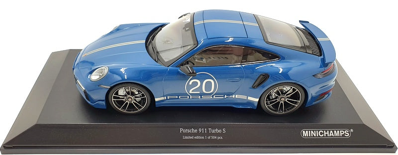Minichamps 1/18 Scale Diecast 155 069170 - Porsche 911 Turbo S 2021 - Blue