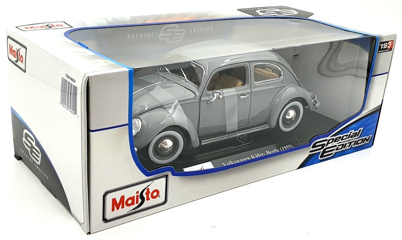 Maisto 1/18 Scale Diecast 46629 - Volkswagen Kafer-Beetle 1955 - Grey