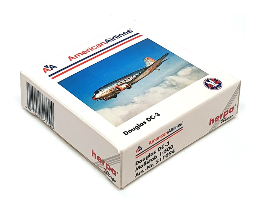 Herpa 1/500 Scale 511094 - Douglas DC-3 American Airlines AA NC18141
