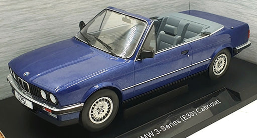 Model Car Group 1/18 Scale MCG18381 - BMW 3-Series E30 Convertible Blue Met