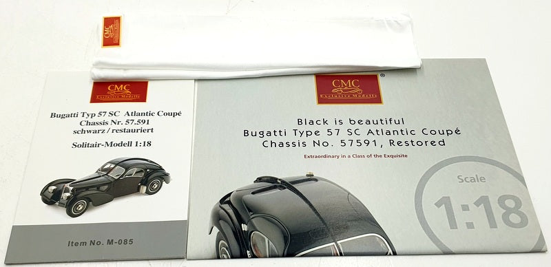 CMC 1/18 scale diecast M-085 - Bugatti Typ 57 SC Atlantic Coupe 57.591 Black