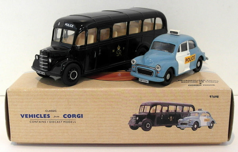 Corgi Diecast 97698 - Metropolitan Police Bedford OB Coach & Morris Minor Set