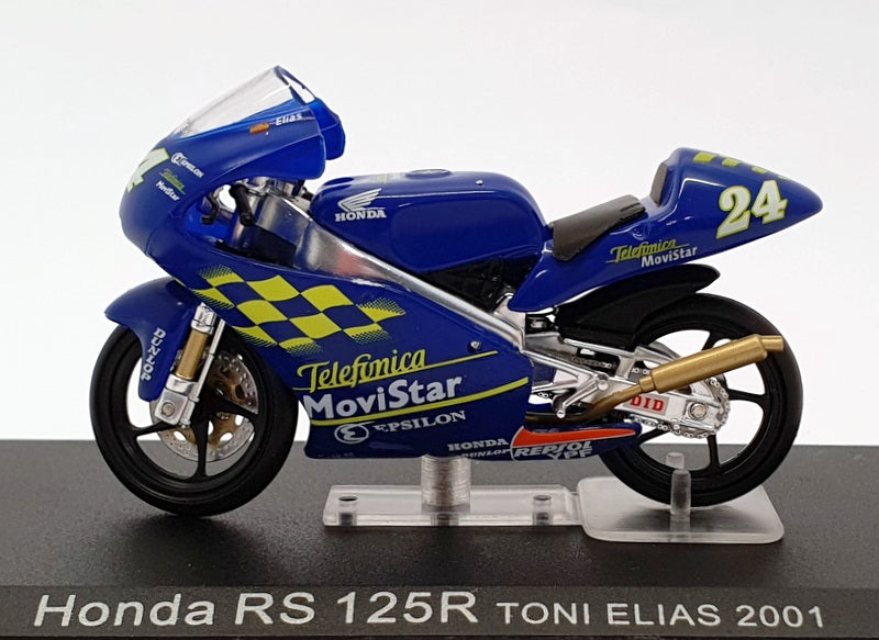 Ixo Models 1/24 Scale IB10 - Honda RS 125R - #24 Toni Elias 2001 - Blue