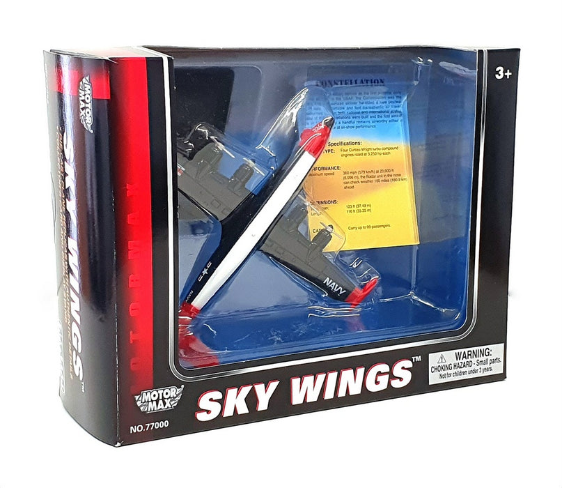 Motormax Sky Wings 1/100 Scale 77013 - Constellation Aircraft - Black/White/Red