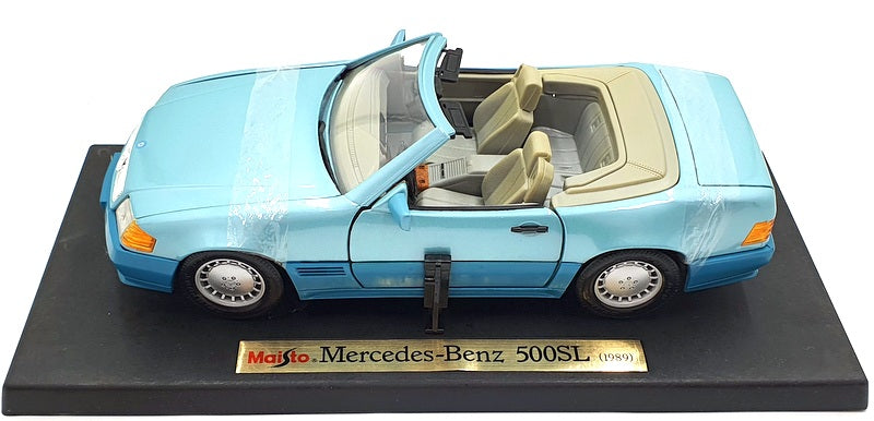 Maisto 1/18 Scale Diecast - 31801 Mercedes Benz 500SL 1989 - Turquoise