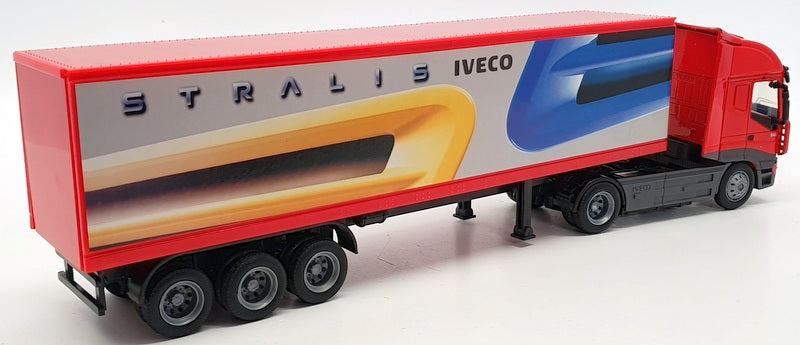 New Ray 1/43 Scale Model Truck 15613 - Iveco Stralis Container  - Red