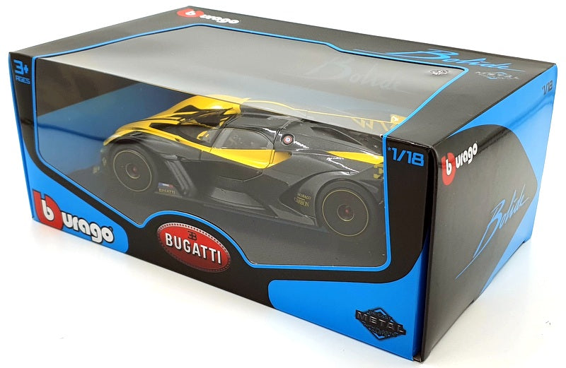 Burago 1/18 Scale Diecast 18-11047 - Bugatti Bolide - Black/Yellow