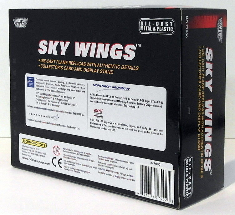 Motormax Skywings 1/100 Scale 77002 - F-5E Tiger II With Display Stand