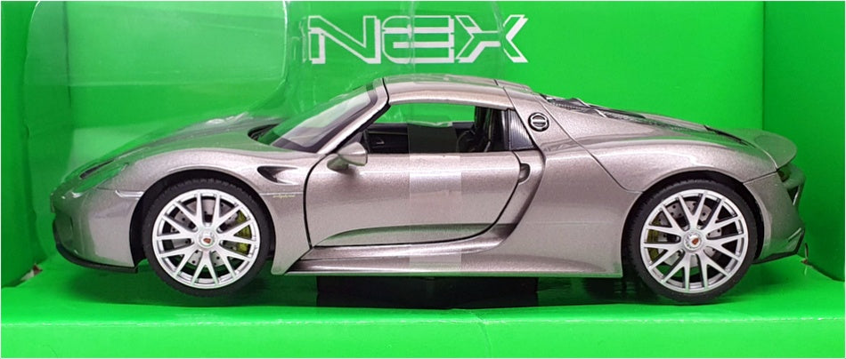 Welly 1/24-27 Scale Diecast 24055W - Porsche 918 Spyder - Met Grey