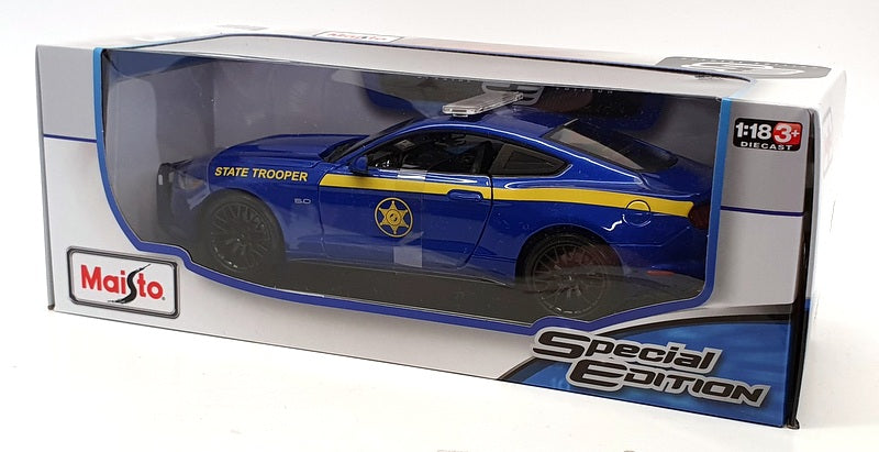 Maisto 1/18 Scale Model Car 46629 - 2015 Ford Mustang GT Police - Blue