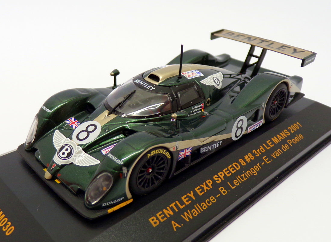 Ixo Models 1/43 Scale Model Car LMM030 - Bentley Speed 8 #8 Le Mans 2001 - Green